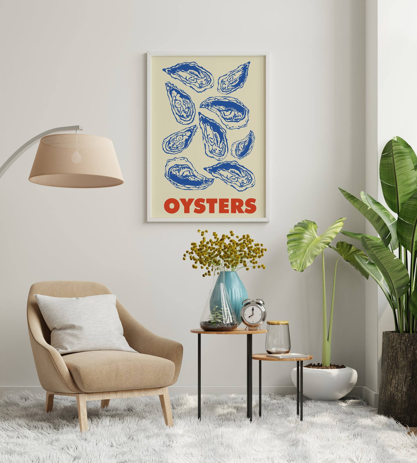 Vintage Oyster Poster Nautical Seafood Wall Art