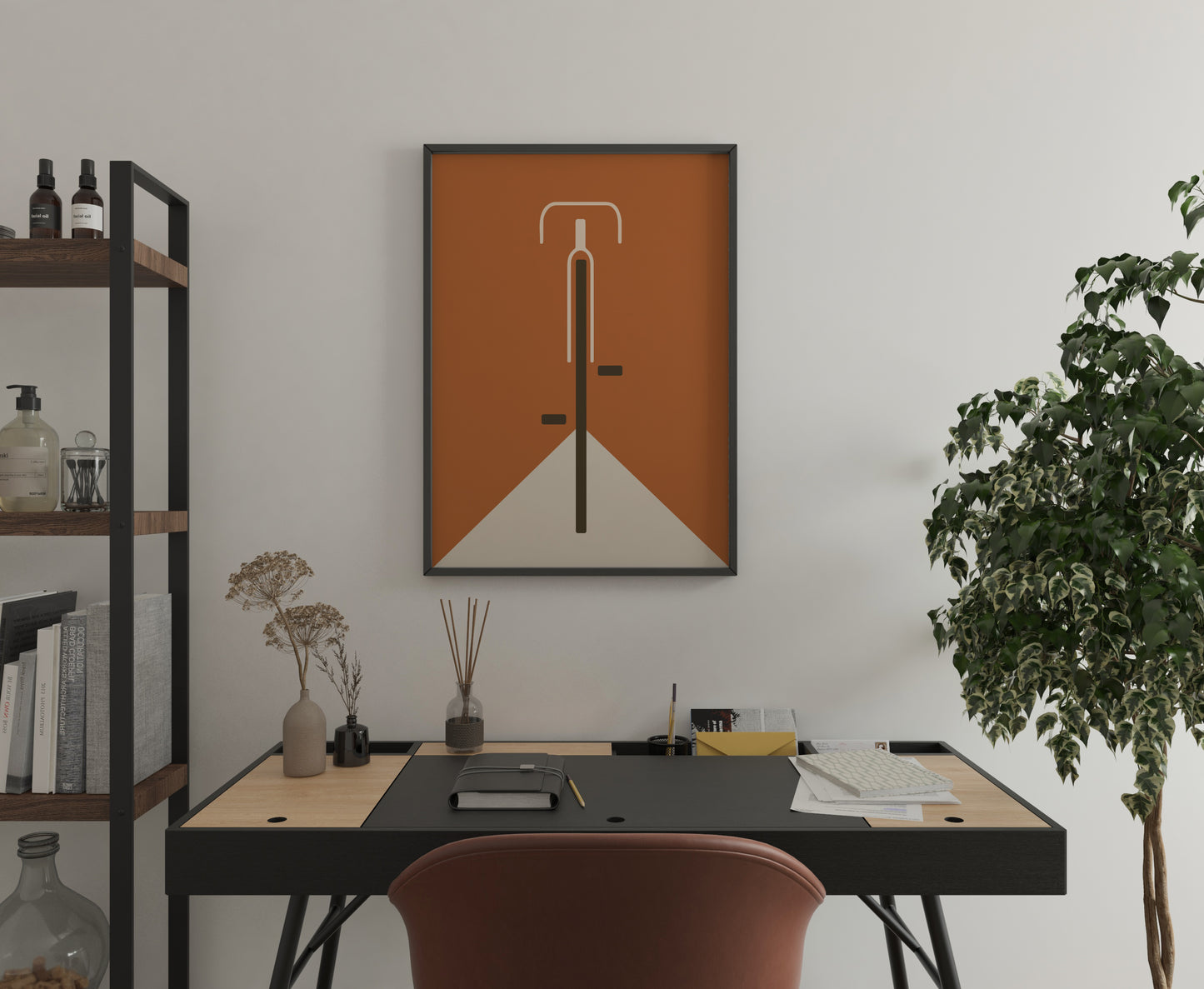 Bauhaus Bicycle Art Print: Vintage Road Bike Poster, Geometric Design